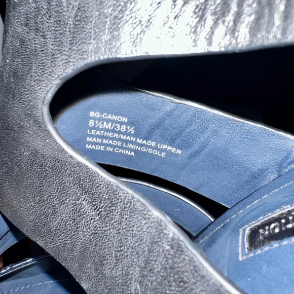 BCBGeneration Snakeskin Pointed Heels- Strappy Zipper Back Pumps 8.5 Black/Blue - Picture 11 of 15